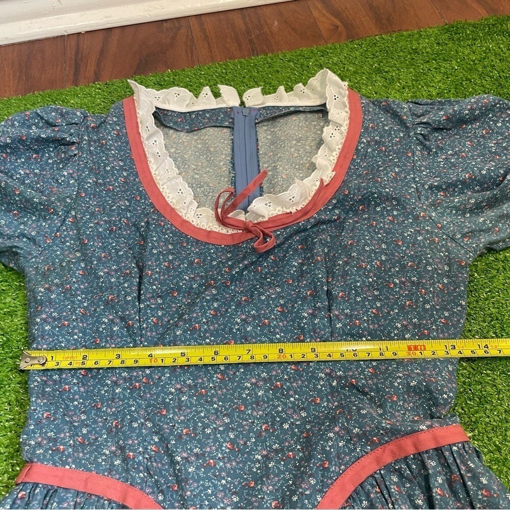 Vtg 70s Victorian Style Handmade Prairie Cottagecore Maxi Dress Renaissance - Picture 12 of 12